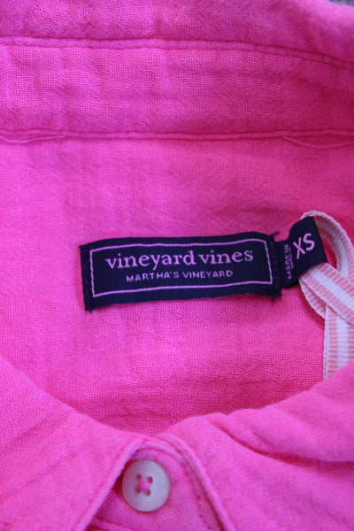 Vineyard Vines Womens Pink Collared Shirt Dress Short Sleeve Cotton Size XS