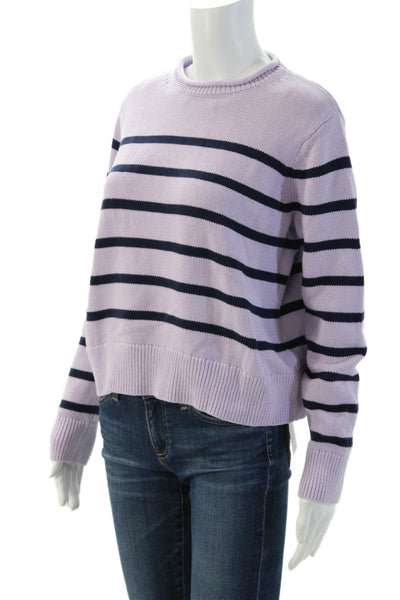 Vineyard Vines Women Purple Striped Crewneck Pullover Cotton Size S