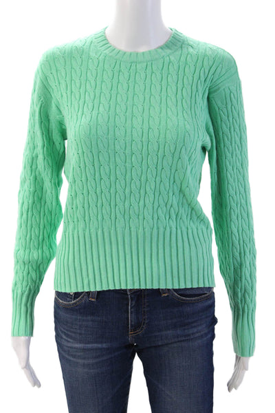 WISPR Women Pullover Sweater Green Crew Neck Long Sleeve Size S