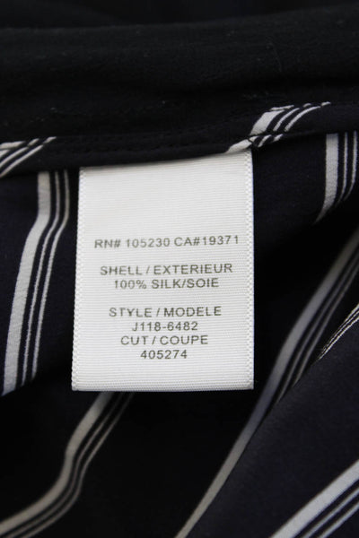 Joie Womens Black Striped Silk Beach Shorts Button Closure Size 6