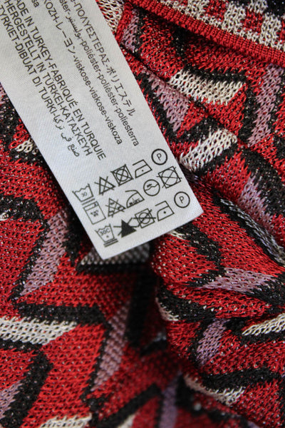Zara Womens Shift Sweater Dress Red Aztec 3/4 Sleeve Size S