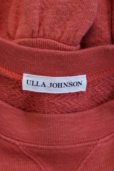 Ulla Johnson Womens Sweater Dress Orange Cotton Crew Neck Short Sleeve Size PP