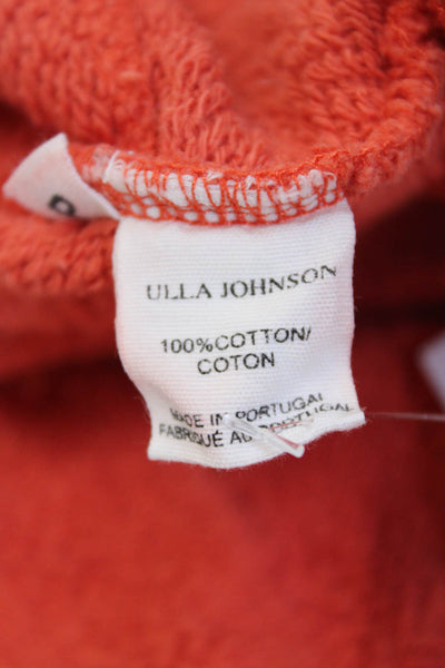 Ulla Johnson Womens Sweater Dress Orange Cotton Crew Neck Short Sleeve Size PP