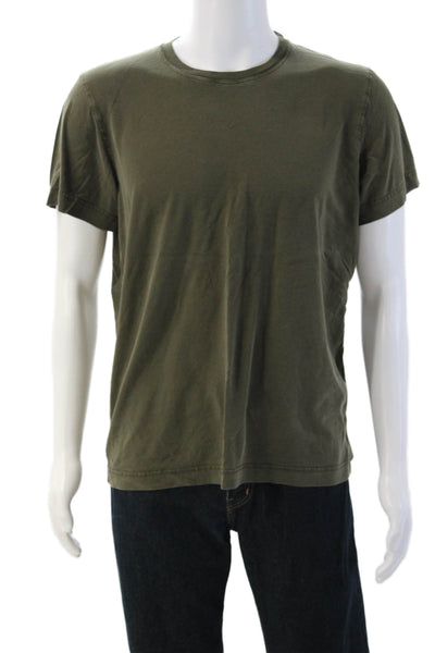 CDLP Mens Army Solid Crew Neck Short Sleeve T-Shirt Green Size L