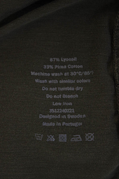 CDLP Mens Army Solid Crew Neck Short Sleeve T-Shirt Green Size L