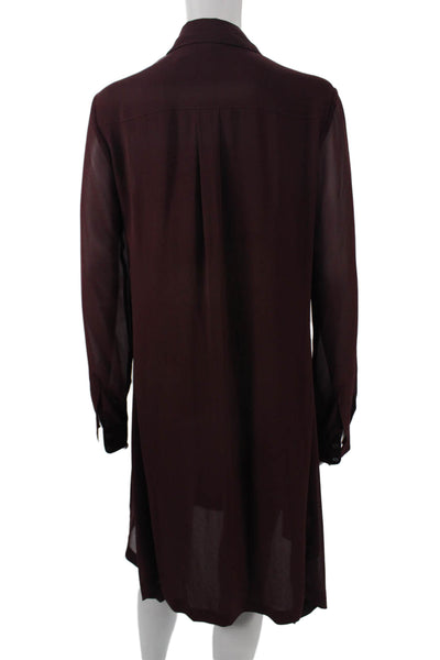 Karen Millen Womens Brown Collared Long Sleeve Shirt Dress Button Size 6