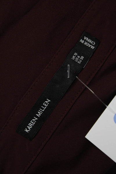 Karen Millen Womens Brown Collared Long Sleeve Shirt Dress Button Size 6