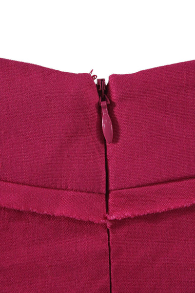Nicole Miller Women Bodycon Midi Dress Pink Zip Short Sleeve Size 4