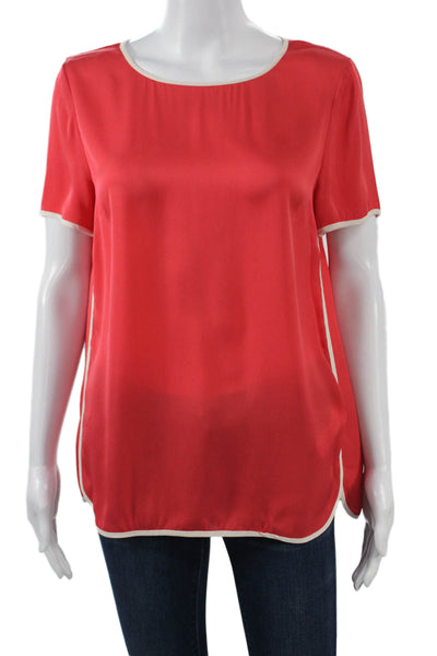 J Crew Womens Red 100% Silk Basic Sleeveless Blouse Round Neck Size 6