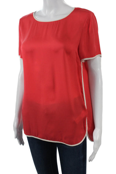 J Crew Womens Red 100% Silk Basic Sleeveless Blouse Round Neck Size 6