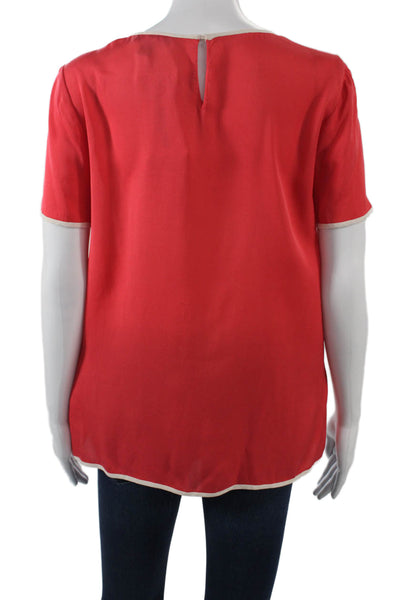 J Crew Womens Red 100% Silk Basic Sleeveless Blouse Round Neck Size 6