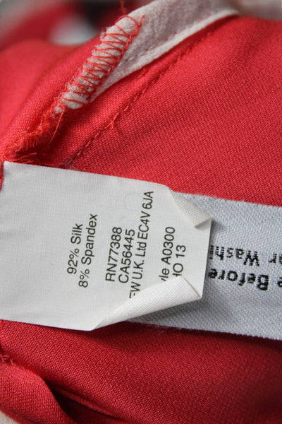 J Crew Womens Red 100% Silk Basic Sleeveless Blouse Round Neck Size 6