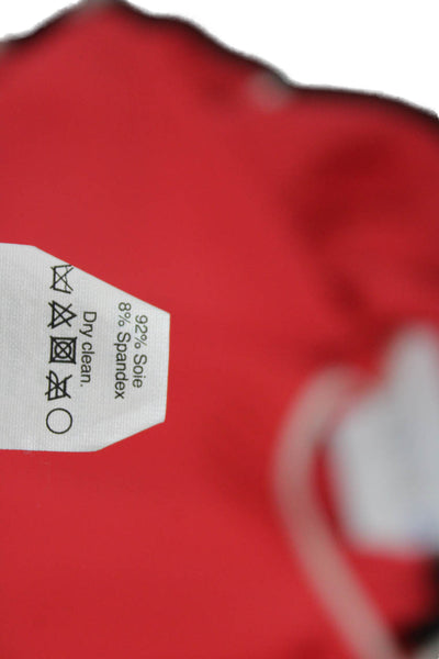 J Crew Womens Red 100% Silk Basic Sleeveless Blouse Round Neck Size 6