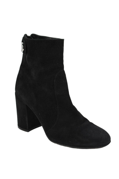 Gianvito Rossi Womens Suede Button Closure Ankle Boots Black Size 37 7