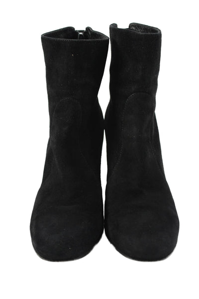 Gianvito Rossi Womens Suede Button Closure Ankle Boots Black Size 37 7