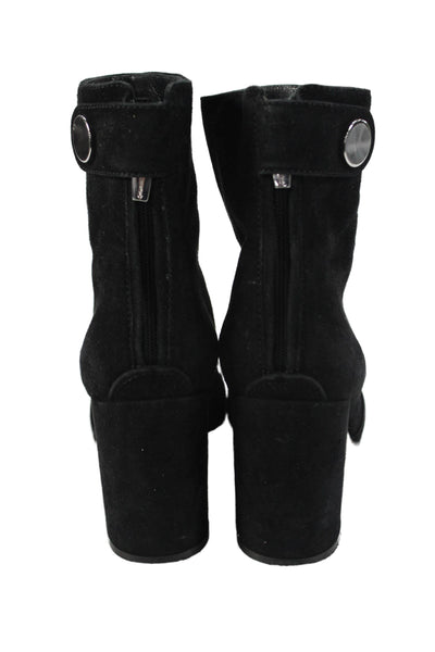 Gianvito Rossi Womens Suede Button Closure Ankle Boots Black Size 37 7