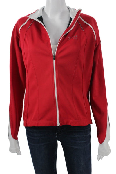 Gore Womens Red Windbreaker Zip High Neck Long Sleeve Polyester Size XL