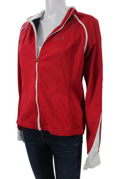 Gore Womens Red Windbreaker Zip High Neck Long Sleeve Polyester Size XL