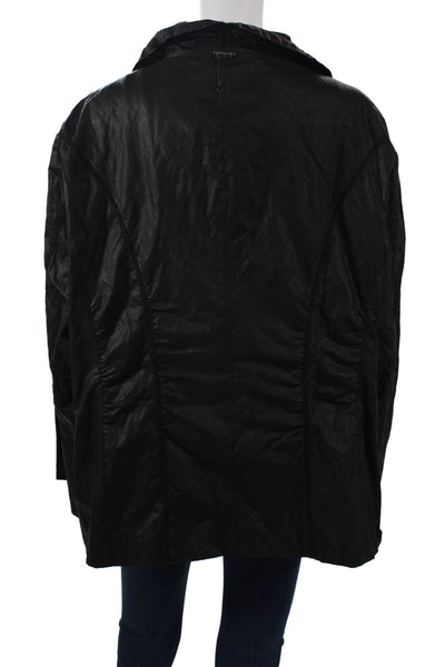 Gerry Weber Women Windbreaker Jacket Black Collared Zip Long Sleeve Size 18