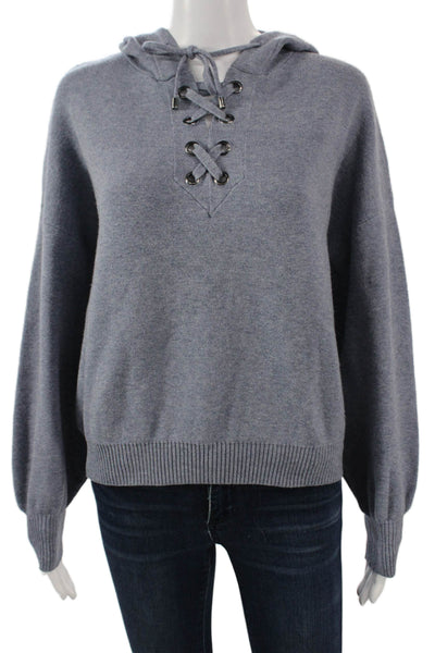 Philosophy By Republic Women Pullover Hoodie Gray Drawstring Size M