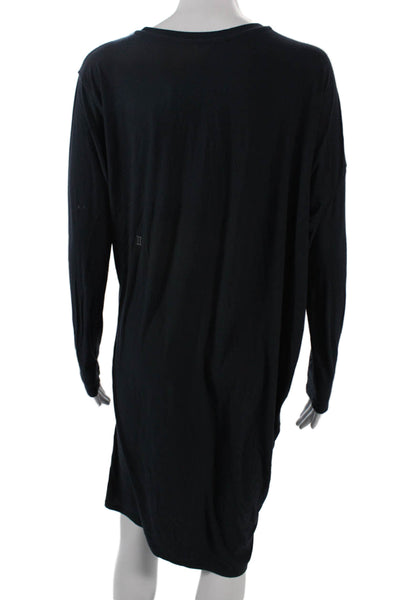 Kit And Ace Womens Black Shift T Shirt Dress Long Sleeve Knee Length Size 8