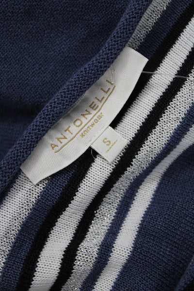 Antonelli Women Basic Striped Black Sweater 3/4 Sleeve Size S
