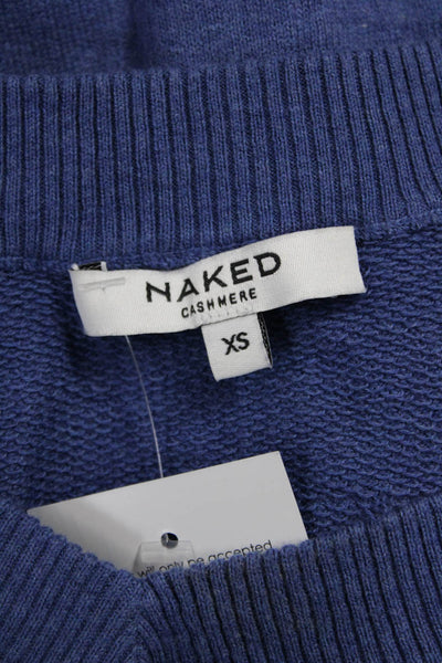 Naked Women Pullover Sweater V-Neck Blue Cotton Cashmere Size XS