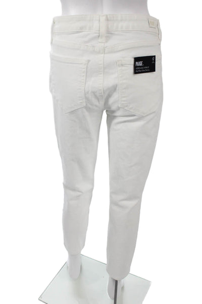 Paige Womens Ankle Skinny Mid Rise White Jeans Size 27