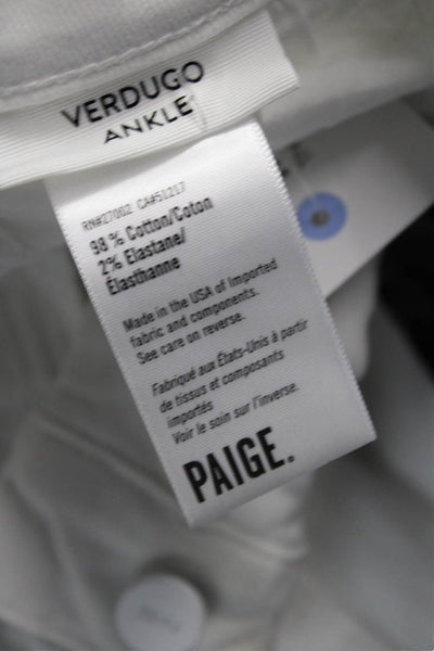 Paige Womens Ankle Skinny Mid Rise White Jeans Size 27
