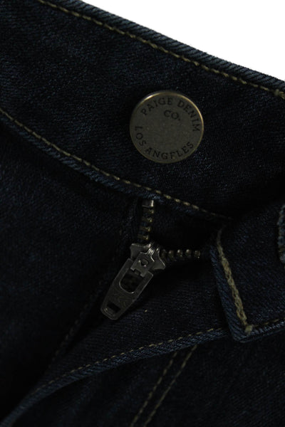 Paige Women Skinny Ankle Jeans Dark Blue Mid-Rise Button Size 29