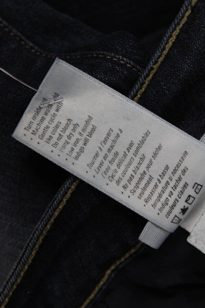Paige Women Skinny Ankle Jeans Dark Blue Mid-Rise Button Size 29