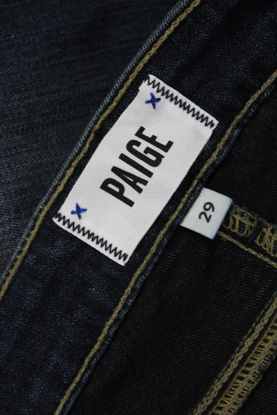 Paige Women Skinny Ankle Jeans Dark Blue Mid-Rise Button Size 29