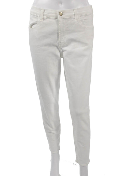 J Brand Women Skinny Ankle White Jeans Mid Rise 25in Size 29