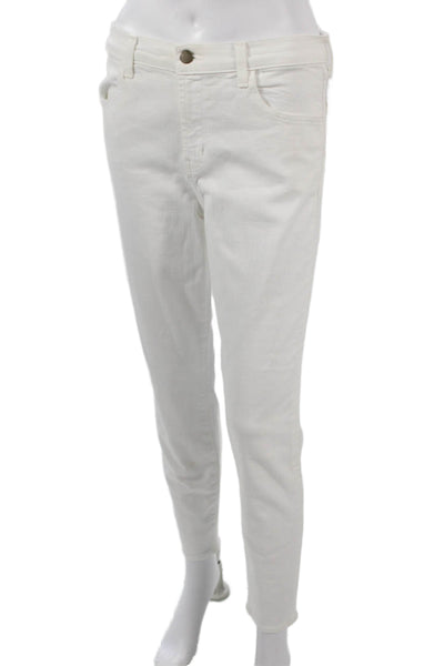 J Brand Women Skinny Ankle White Jeans Mid Rise 25in Size 29