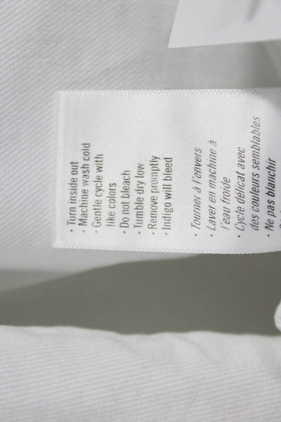 Paige Womens Ankle Skinny Jeans White Mid Rise Button 26in Size 29