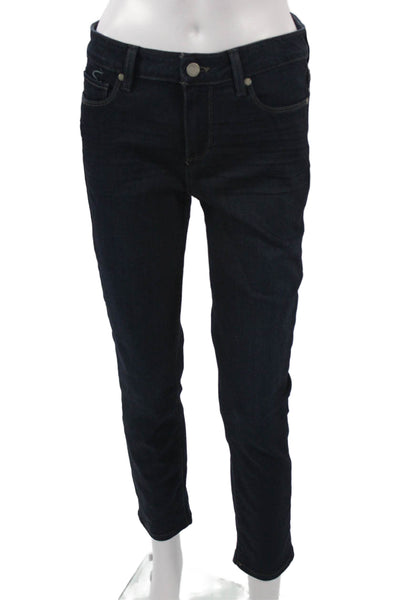Paige Womens Dark Blue Skinny Jeans Mid Rise Size 29
