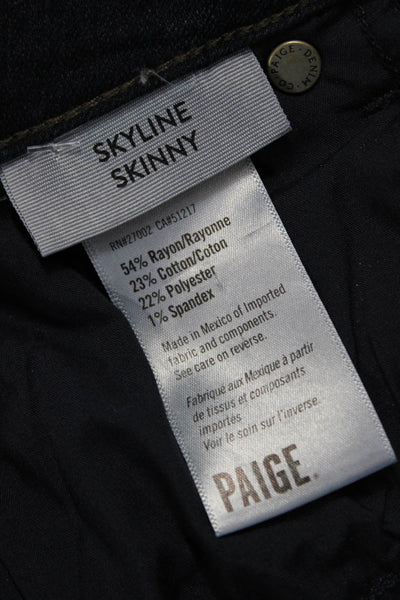 Paige Womens Dark Blue Skinny Jeans Mid Rise Size 29
