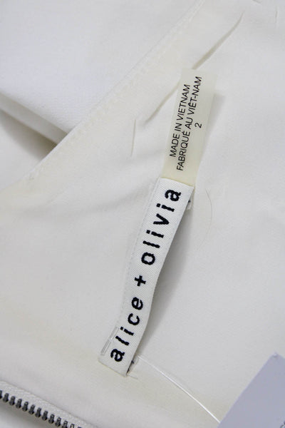 Alice + Olivia Women White Sleeveless Bodycon Mini Dress Size 2
