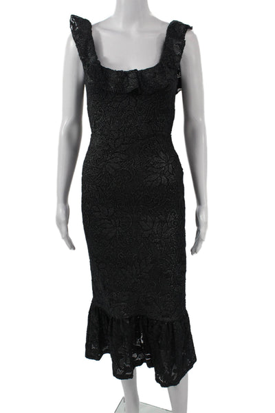 Night Cap Women Bodycon Sheath Black Square Neck Sleeveless Dress Size S