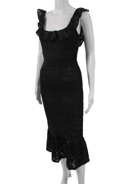 Night Cap Women Bodycon Sheath Black Square Neck Sleeveless Dress Size S