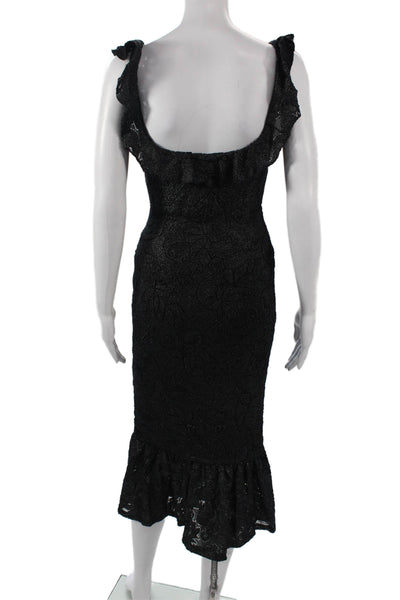 Night Cap Women Bodycon Sheath Black Square Neck Sleeveless Dress Size S