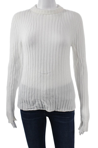 525 Womens Striped Pullover Mock Neck Nylon Long Sleeve Sweater Size S