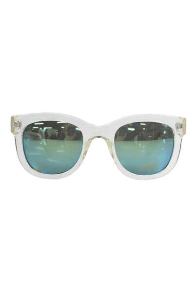 Quay Women's Clear Frame Blue Lens Sunglasses