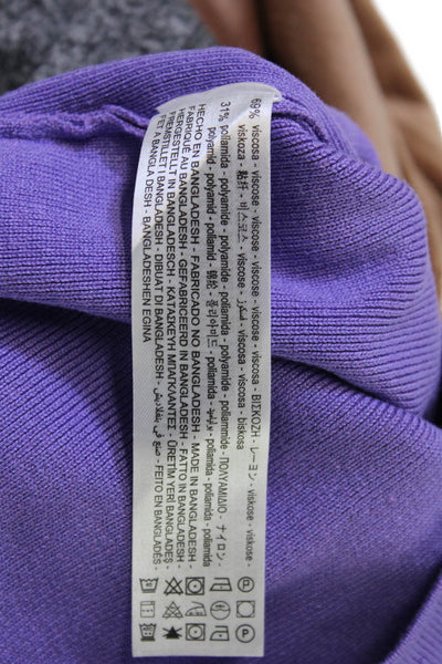 Zara Women Cropped Tank Purple Crew Neck Sleeveless Viscose Size L
