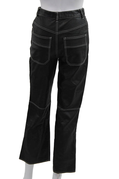 We The Free Women Biker Black Faux Leather Pants Size 0