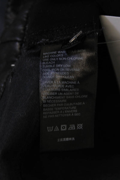 We The Free Women Biker Black Faux Leather Pants Size 0