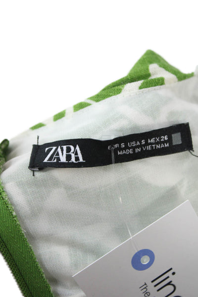 Zara Women Maxi Sundress Green V-Neck Sleeveless Size S