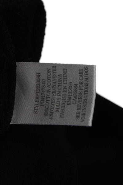 Z Supply Womens Sweatshirt Black Mock Neck Zip Long Sleeve 90s Size S