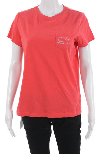 Vineyard Vines Women Red Cotton Short Sleeve Crew Neck Graphic T-Shirt Size S