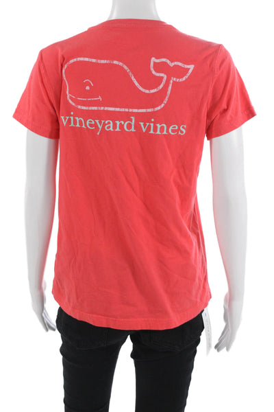 Vineyard Vines Women Red Cotton Short Sleeve Crew Neck Graphic T-Shirt Size S